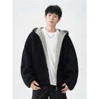 Double Zipper Hooded Sweater Men's Casual Jacket